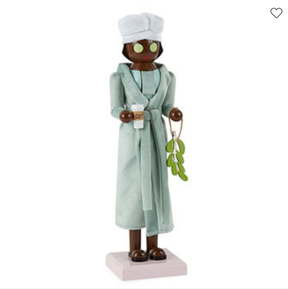 Spa Lady Wooden Nutcracker Vanity Bathroom Decor 14" Ethnic BNWT SO